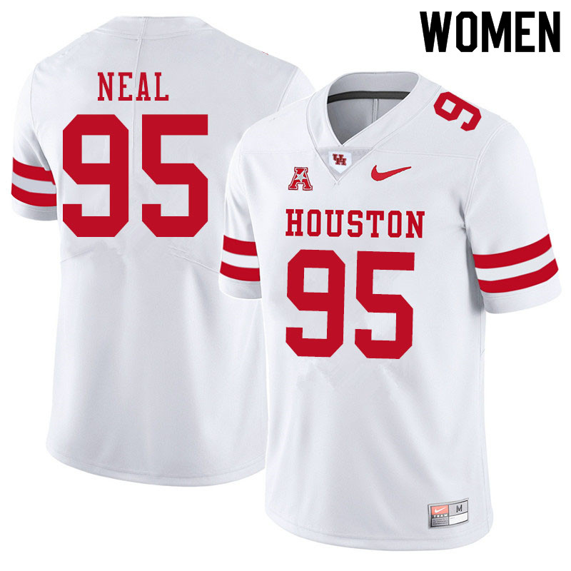 Women #95 Jamykal Neal Houston Cougars College Football Jerseys Sale-White - Click Image to Close